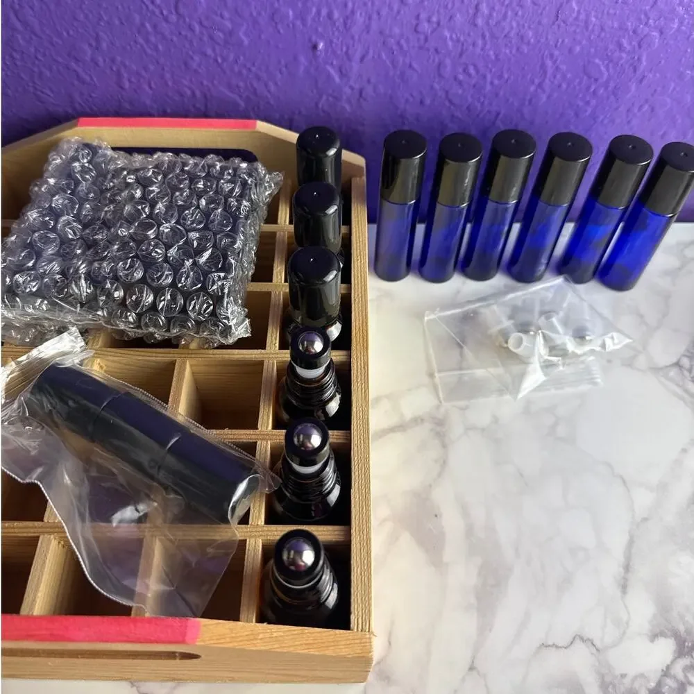 75 PC DIY Essential Oils Kit Aromatherapy Glass Bottle Lot Homemade Roller Vials